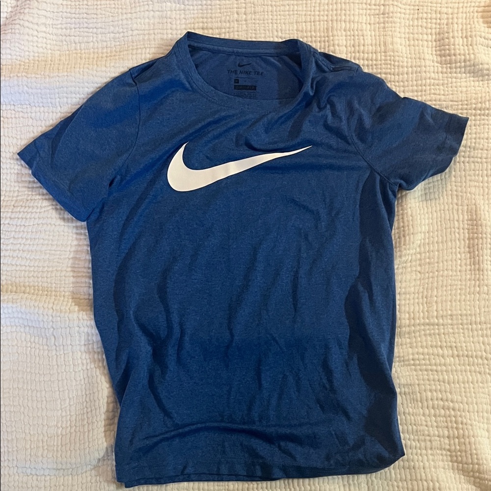 Nike Kids Blue Tee with White Swoosh